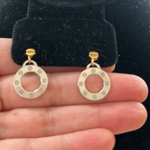 Stunning 18K Two Tone Earrings